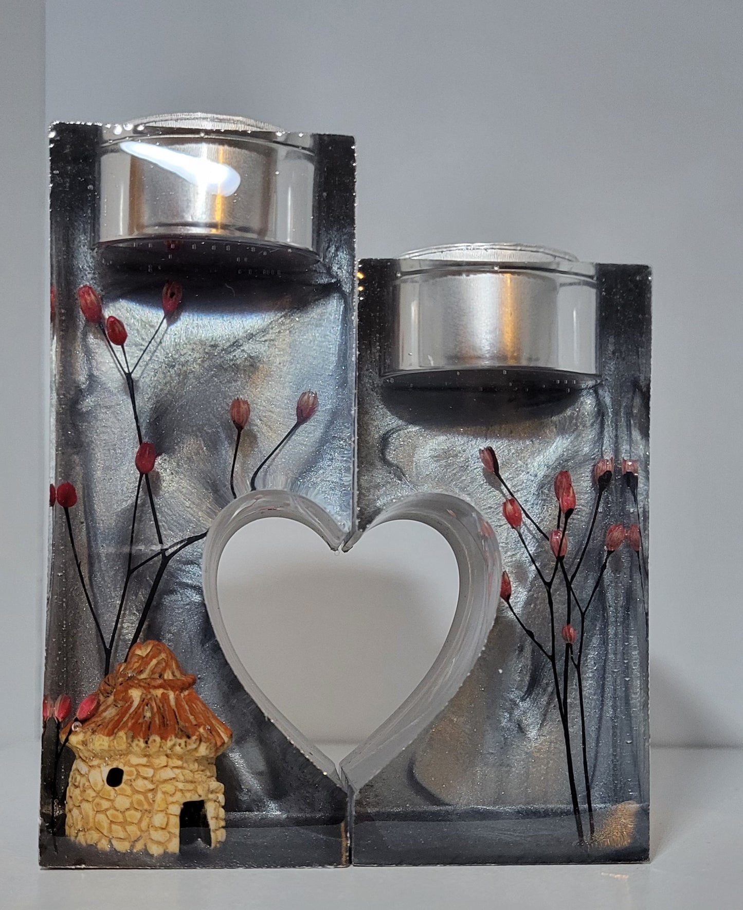 Cottage Under a Night Sky Candle Holder