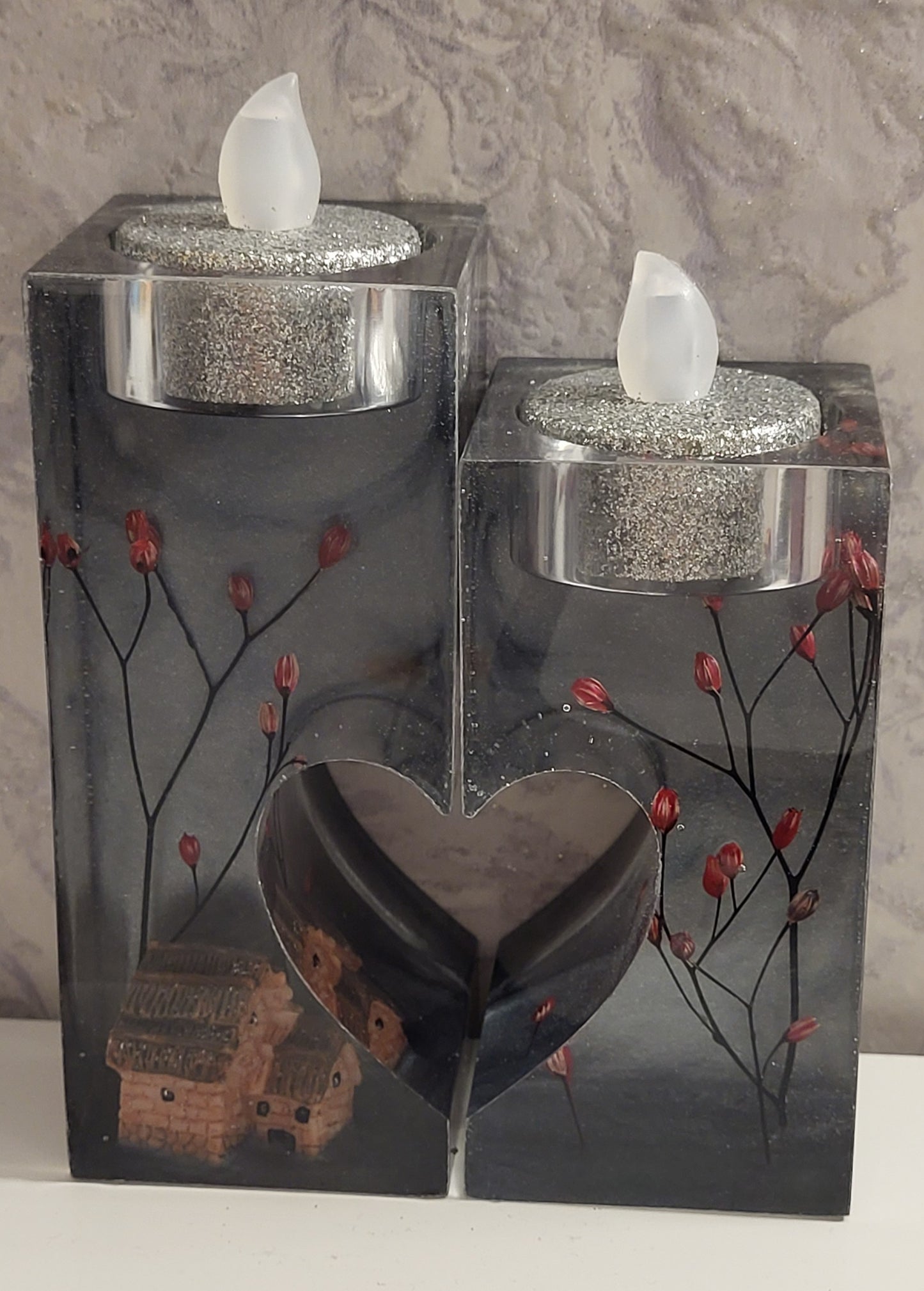 Cottage Under a Night Sky Candle Holder