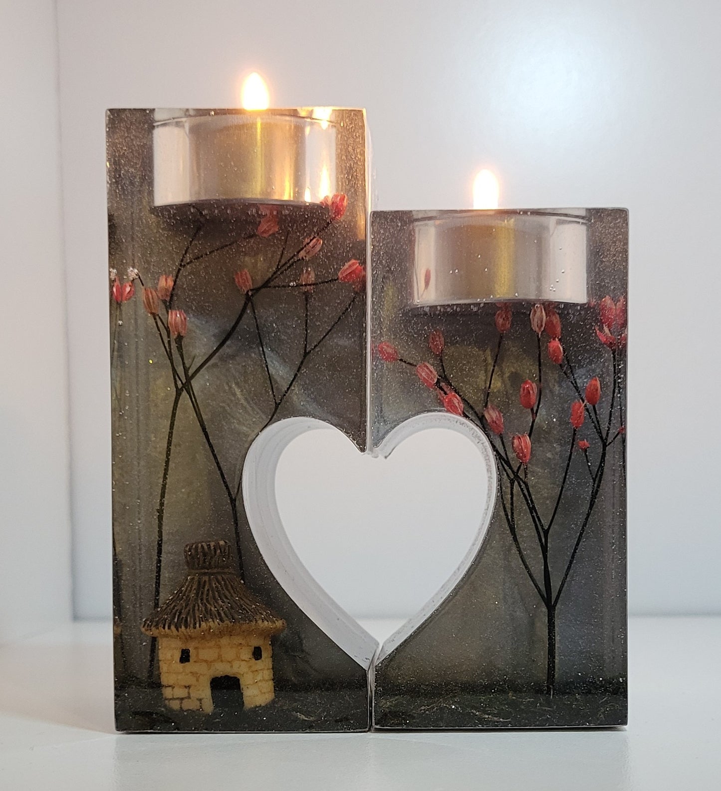 Cottage Under a Night Sky Candle Holder