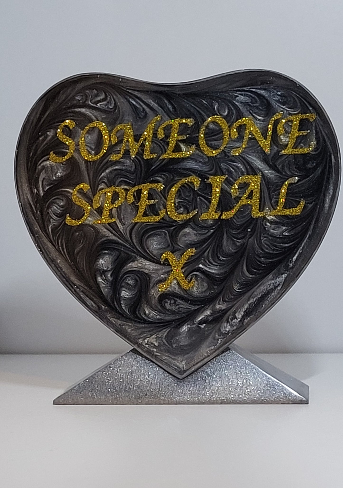 Stylish Black Engraved Heart